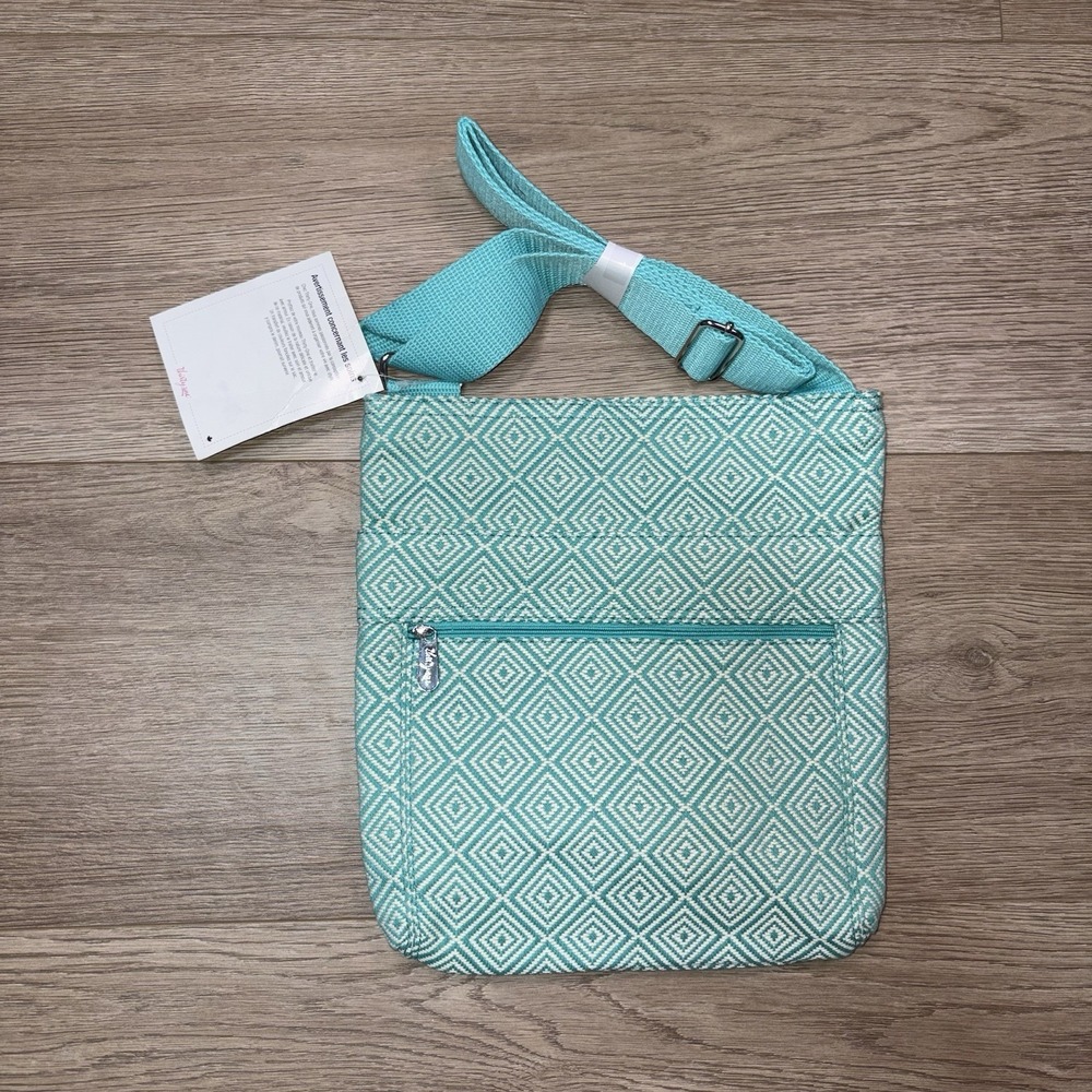 Thirty One 31 Turquoise Graphic Weave Crossbody Bag New With Tags
